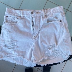 AE white ripped shorts